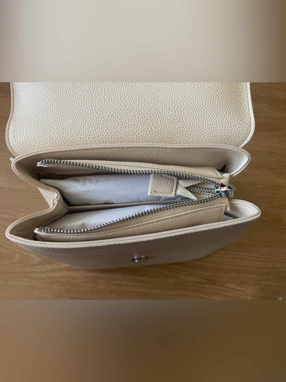 Soft Beige Top-Handle Backpack - Picture 11 of 16
